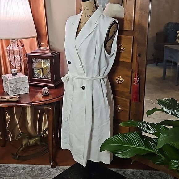 NWT H&M Linen blend shirt dress size Medium - Picture 3 of 13